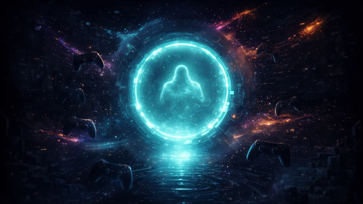 Weitere Spiele — Abstract gaming portal with ghost green energy vortex